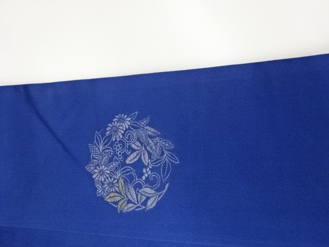  作家物　華文に蝶模様刺繍名古屋帯